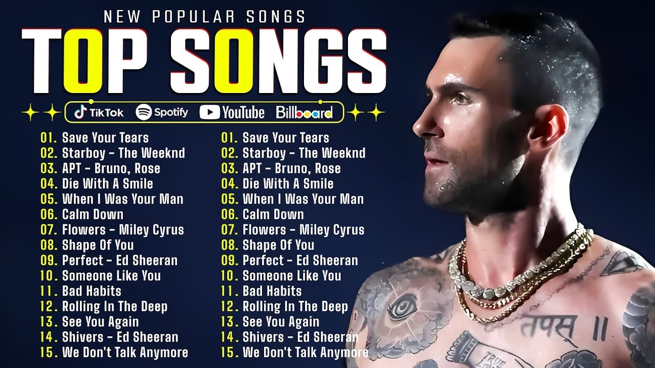 Rihanna, Ed Sheeran, Bruno Mars, Dua Lipa, Adele, Maroon 5, The Weeknd 🍀 Billboard Top 50 This Week