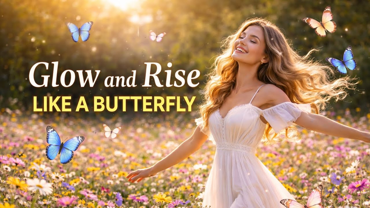 Glow and Rise 💫 – Butterfly Affirmations 🦋 | Confidence, Self Love & Positive Energy Music #love 