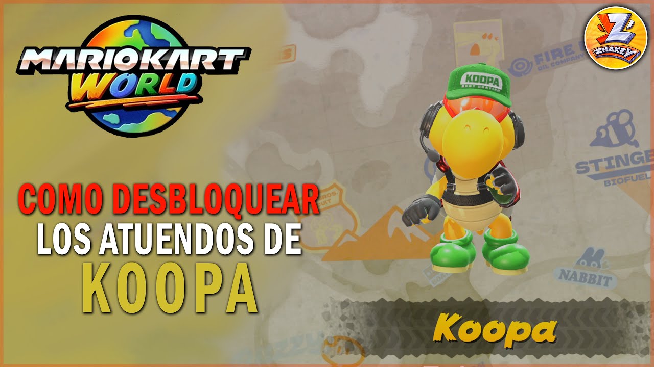 Todos los atuendos de KOOPA  en Mario Kart World - Como desbloquear todos los trajes / Skins
