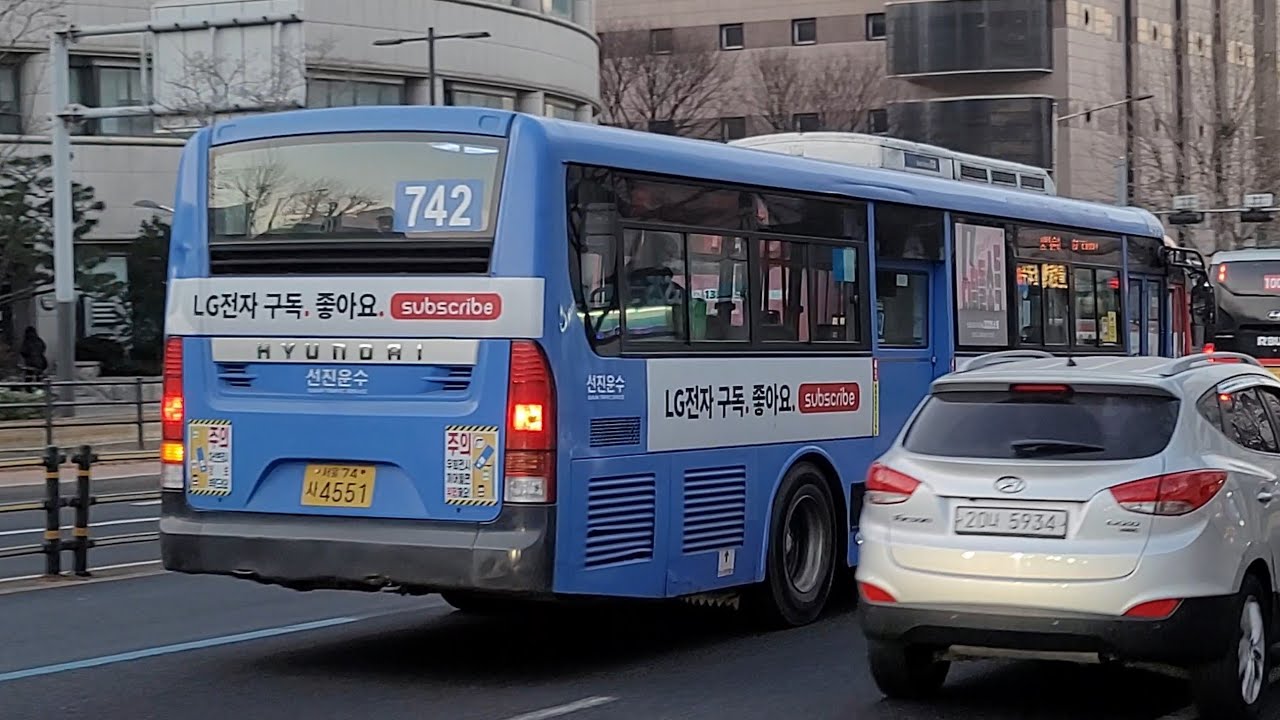 (고전) 선진운수 742번 뉴슈퍼에어로시티 2013 CNG 주행
