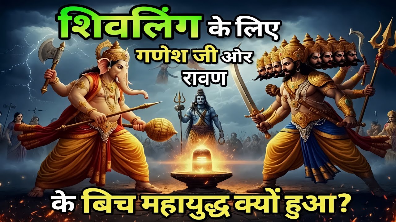 शिवलिंग के लिए गणेश जी ओर रावण के बिच महायुद्ध क्यों हुआ ||Ganesha Ravana War Story ||#LordGanesha