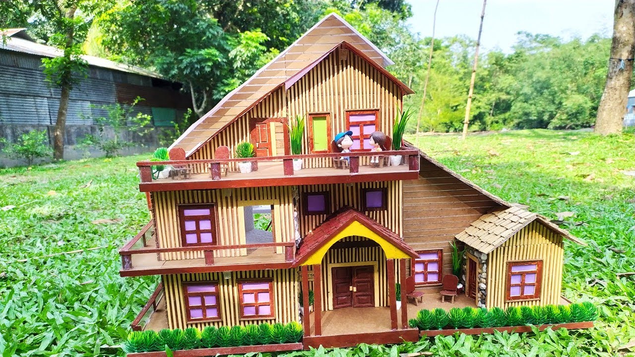 How to make miniature house using cardboard and popsicle stick || Ataur's Treasures || DIY