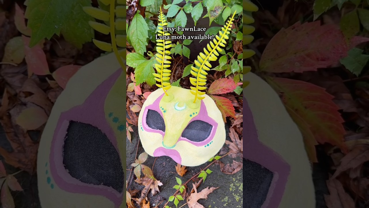 luna moth mask available! #furry #animalmask #therian #theriangear #lunamoth #therianthropy #catmask
