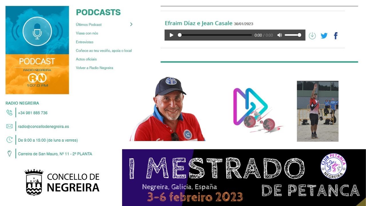 Entrevista I Mestrado Petanca Radio Negreira Efraím Díaz e Jean Casale