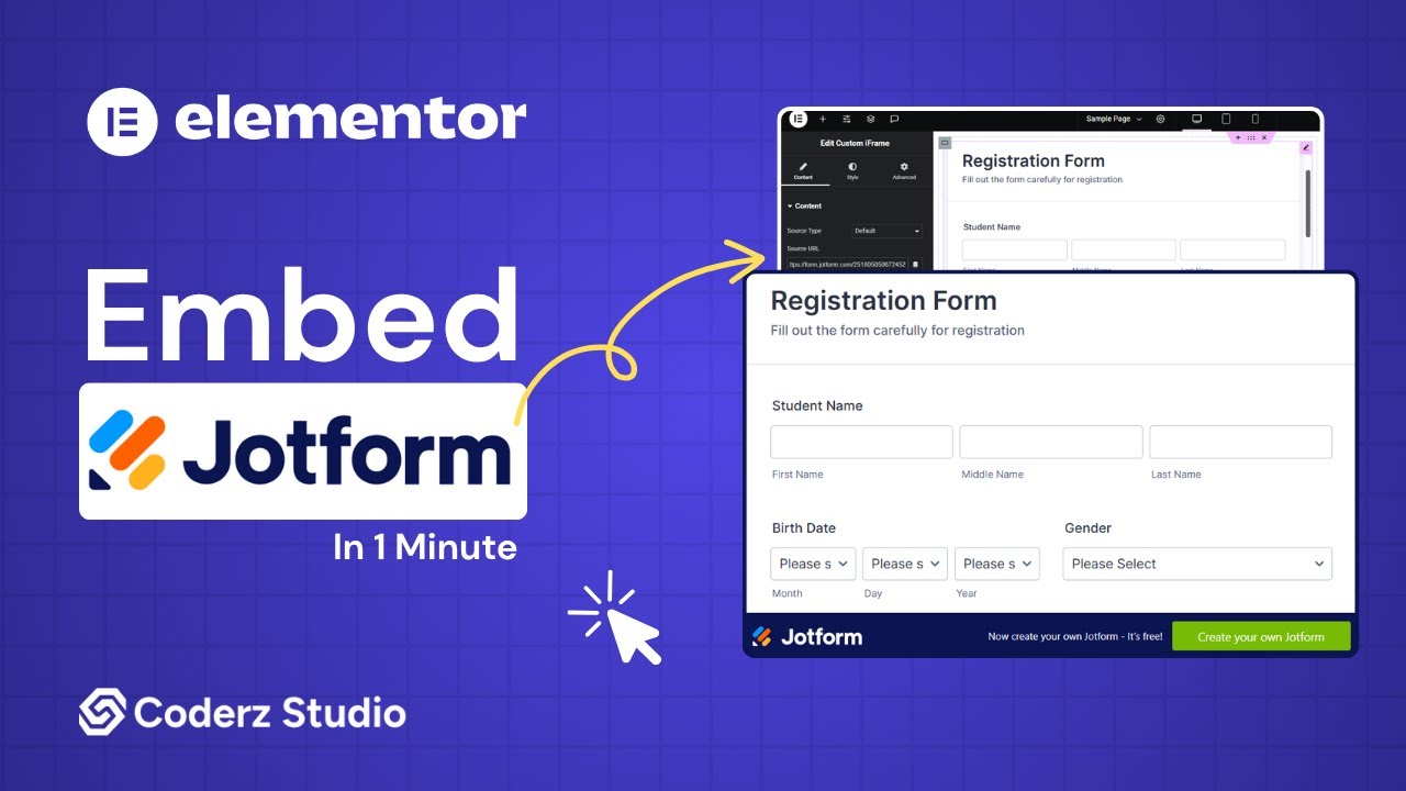 Embed JotForm in Elementor &ndash; Clean & Simple Embed Method