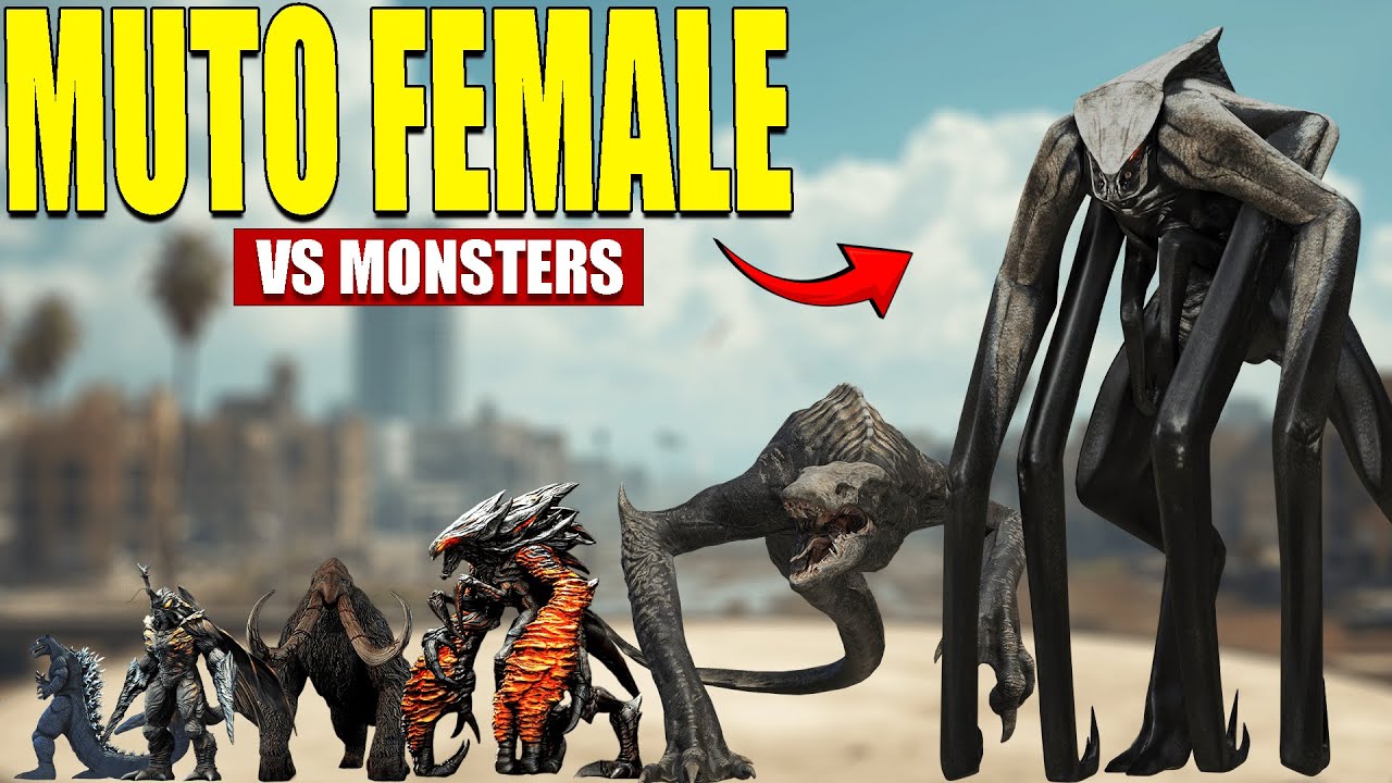MUTO Female vs Giant Monsters | 3D Monster Size Comparison