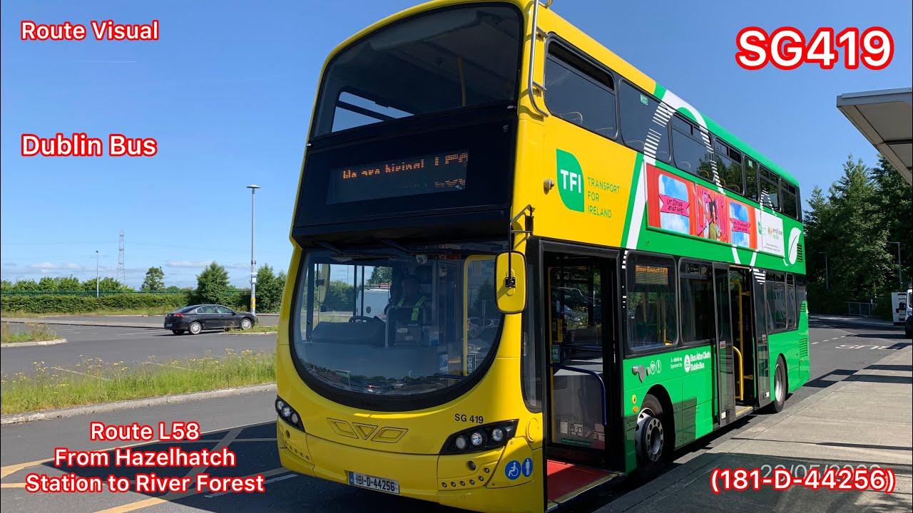FULL Route Visual | Dublin Bus | Route L58 (Hazelhatch Stn to River Forest) | SG419 (181-D-44256)
