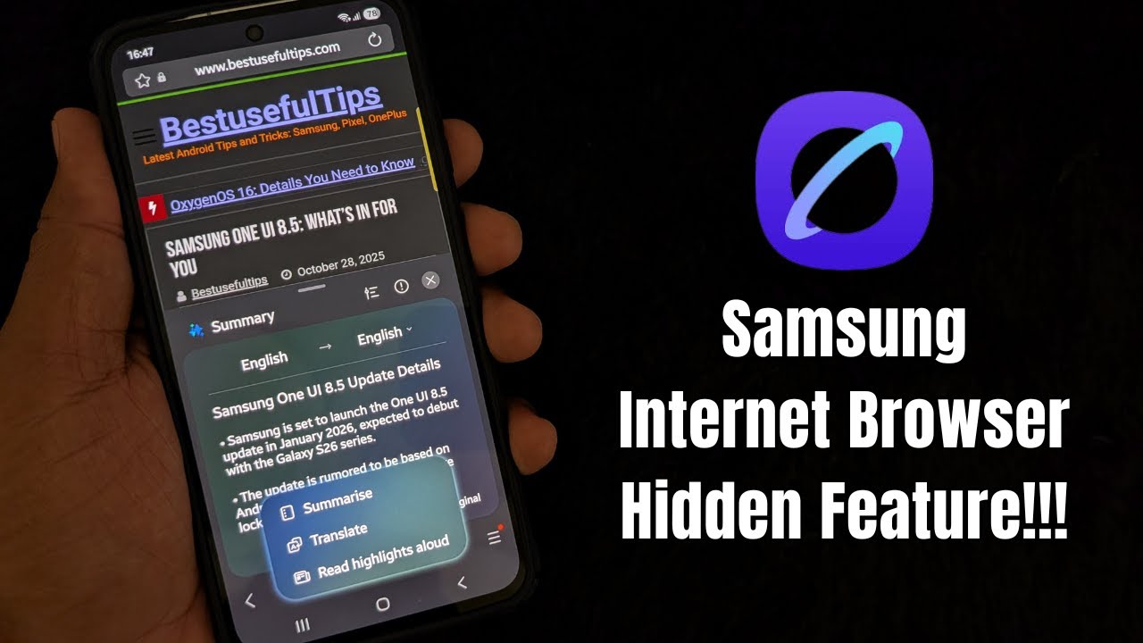 Ukryte funkcje przeglądarki internetowej Samsung | 3 najważniejsze aktualizacje One UI