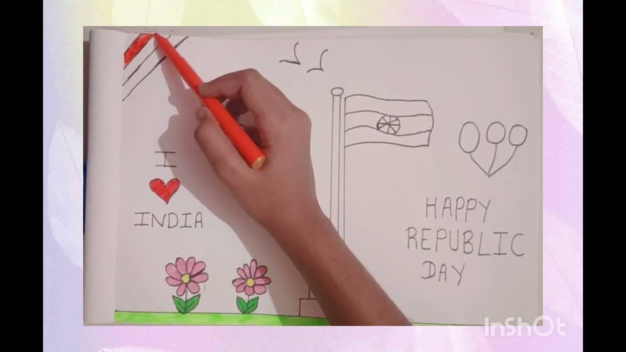 Republic Day Drawing 🇮🇳🇮🇳 #drawing #video 