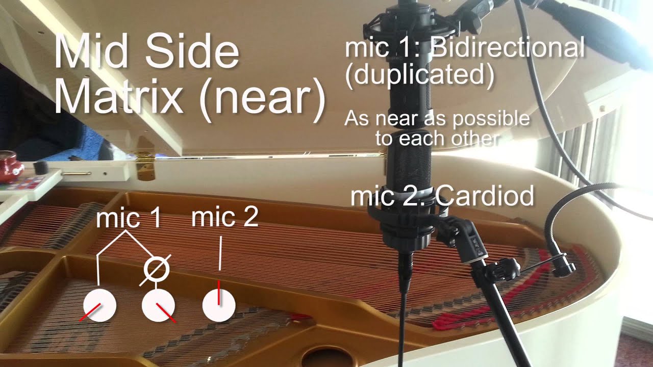 Grand Piano recording studio microphone experiment (mid side, XY, mono, pairs, hear them all!!)