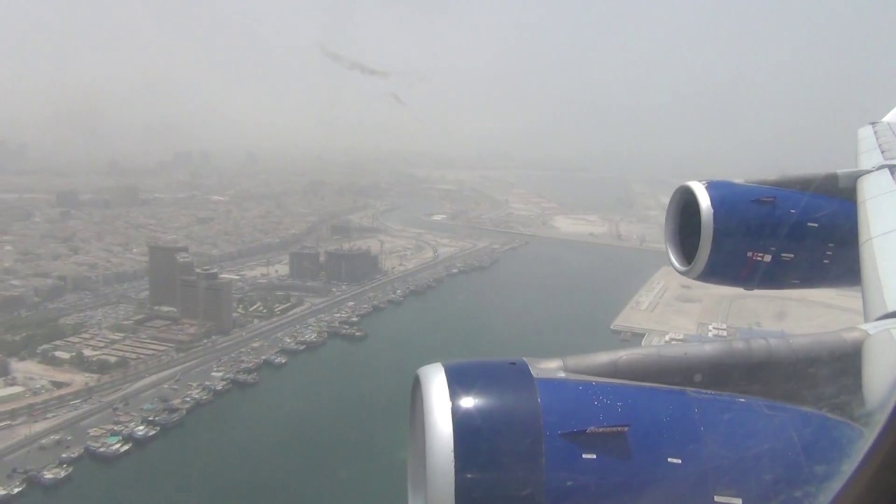 [Full HD] Syrian Air Airbus A340-313X Landing at Dubai Int. Airport