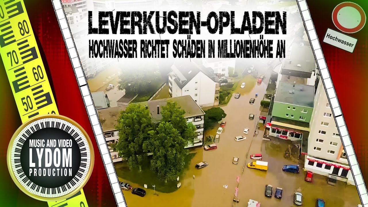 Leverkusen-Opladen | Die Wupper trat gewaltig über die Ufer | Drohnenaufnahmen 4k