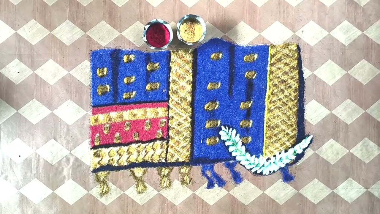 Makar sankranti Rangoli Design | Sankranti Rangoli Design | Haldi kunku rangoli design