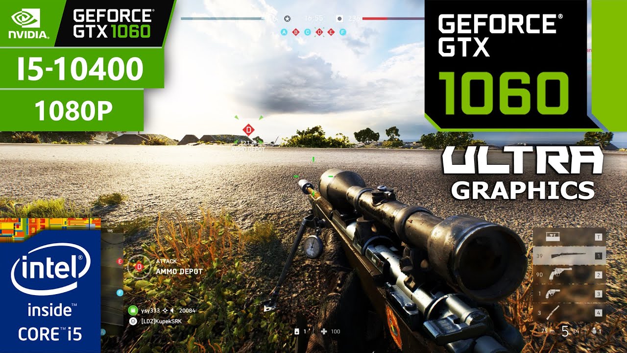 Battlefield 5: GTX 1060 6GB x i5 10400 ( Ultra Graphics ) Conquest Gameplay 1080p