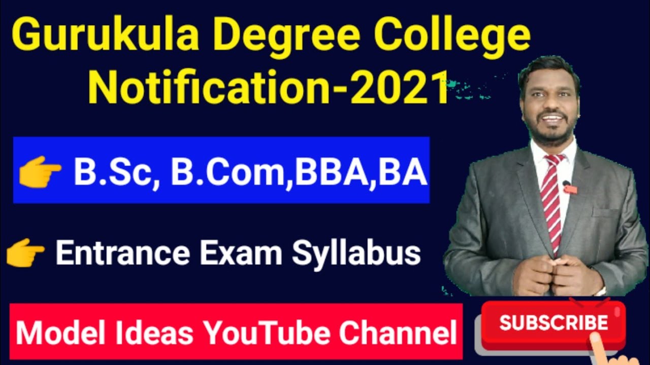 Gurukula Degree Colleges Notification 2021-22,Entrance Test,Online Application,Syllabus, Model Ideas