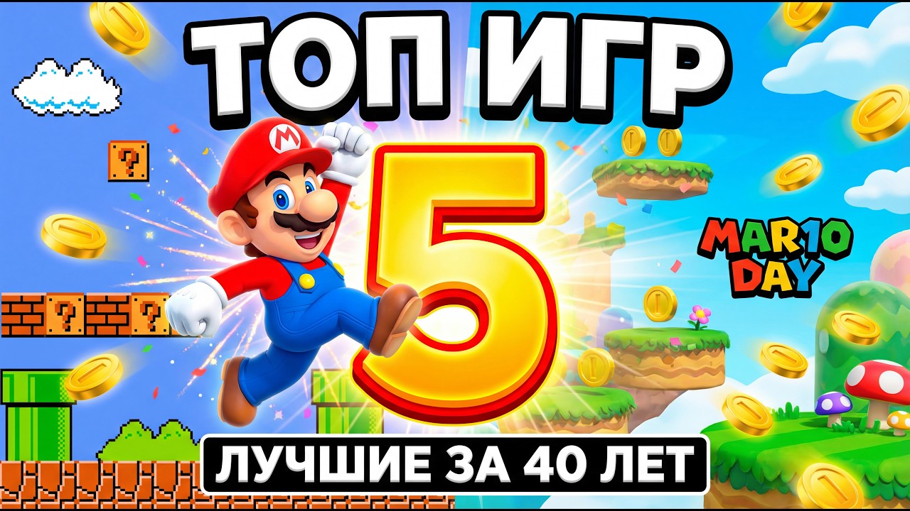 ТОП-5 ЛУЧШИХ ИГР ПРО МАРИО ЗА 40 ЛЕТ