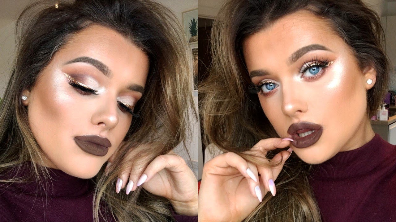 FALL GLITTER GLAM MAKE UP TUTORIAL! | Rachel Leary