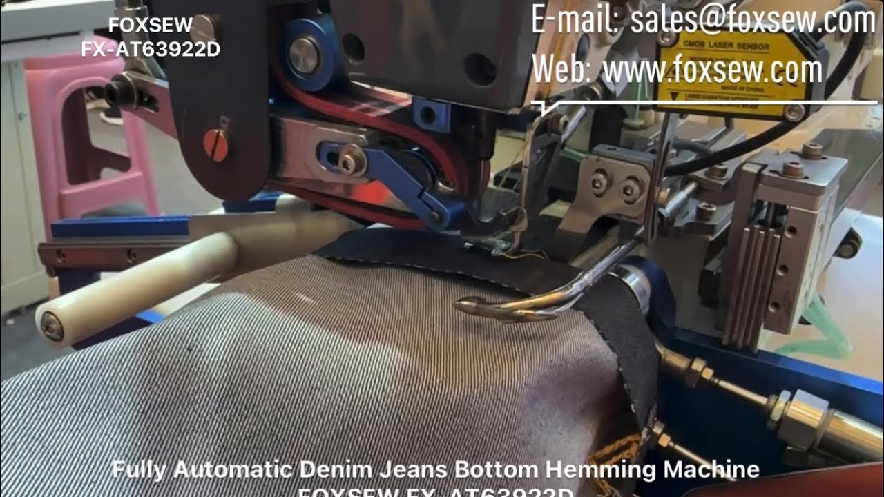 Fully Automatic Denim Jeans Bottom Hemming Sewing Machine Unit