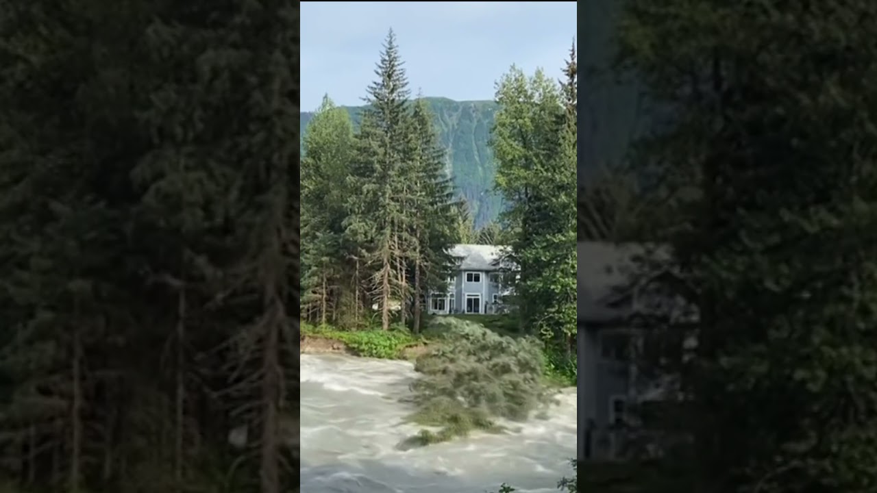 Homes, trees fall into Alaska river following record flooding in Juneau