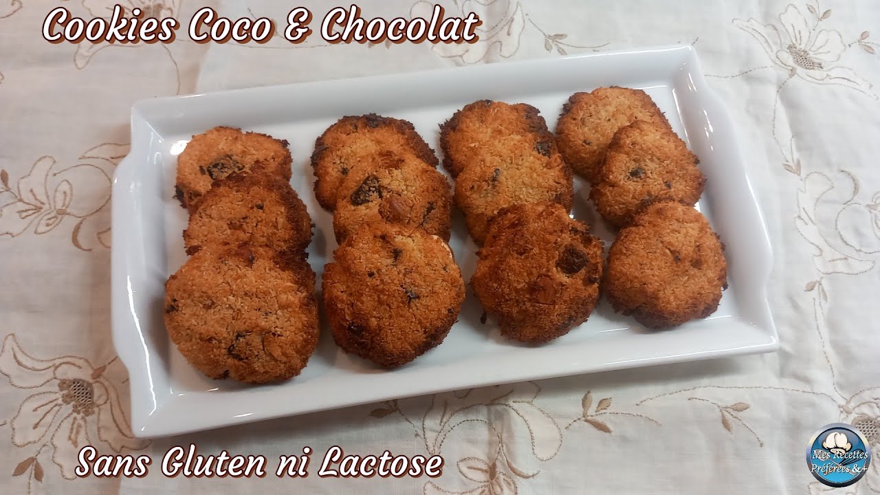 Recette healthy COOKIES NOIX de COCO et pépites de CHOCOLAT sans gluten🍪🥥🍫