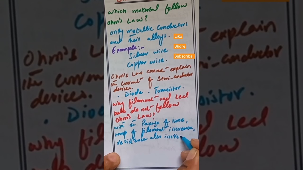 Why do filament and Led bulb don't follow Ohm's law #electrostatics #class10 #physics #viral