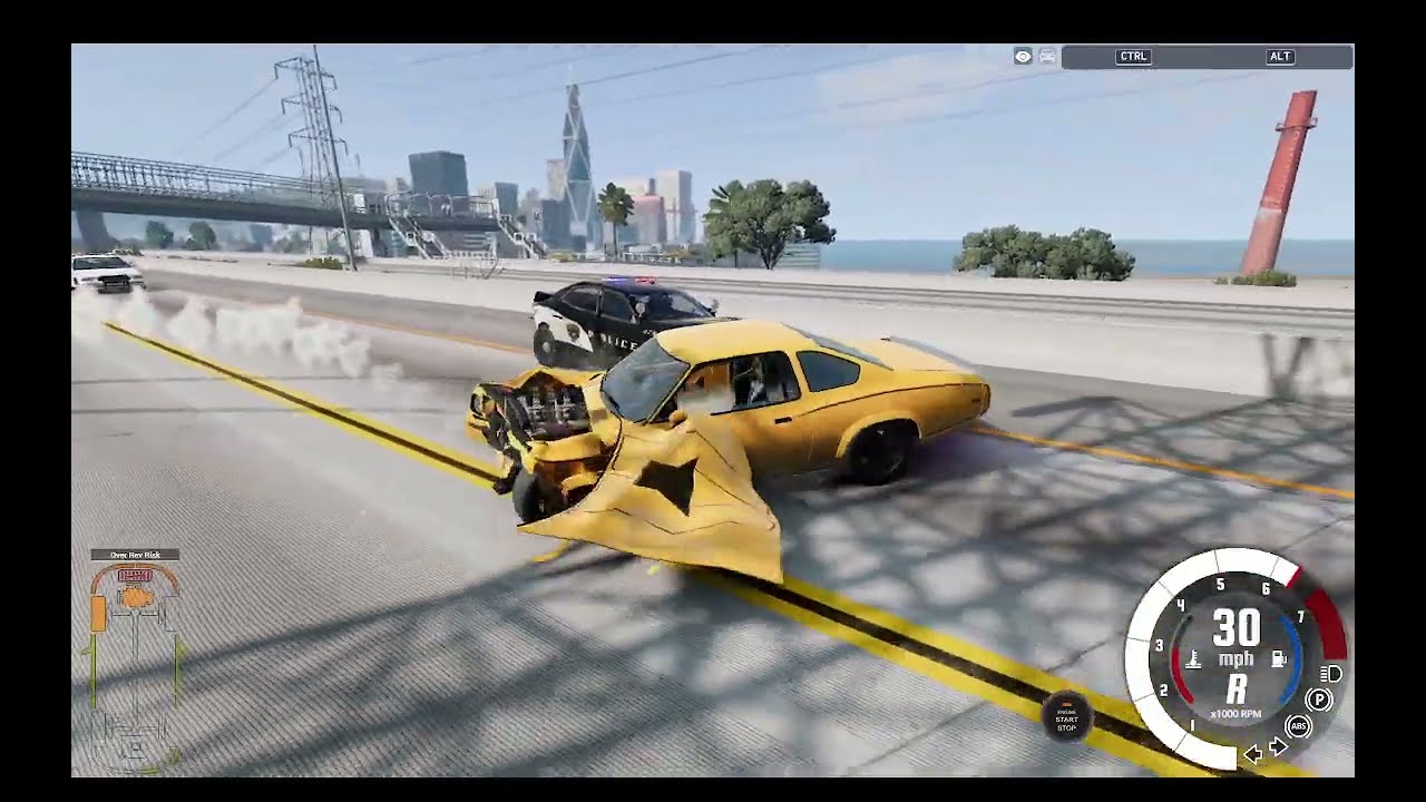 beamng police chase and crash
