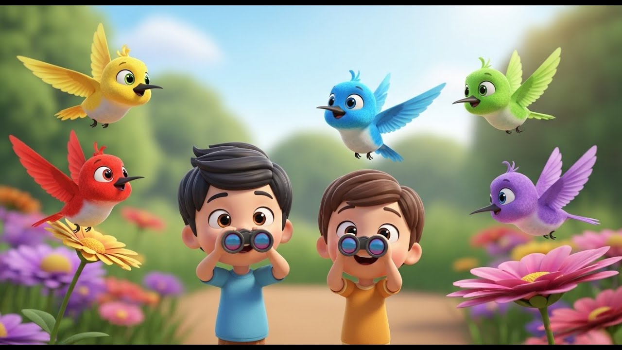 Five Little Hummingbirds Zoom Zoom Zoom | Fast Bird Songs & Counting Rhymes