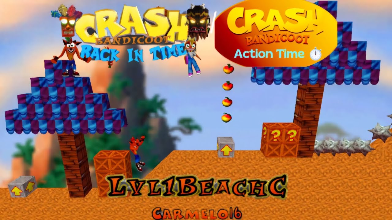 Crash Bandicoot - Back In Time Fan Game: Action Time: Lvl 1 Beach C By Carmelo16