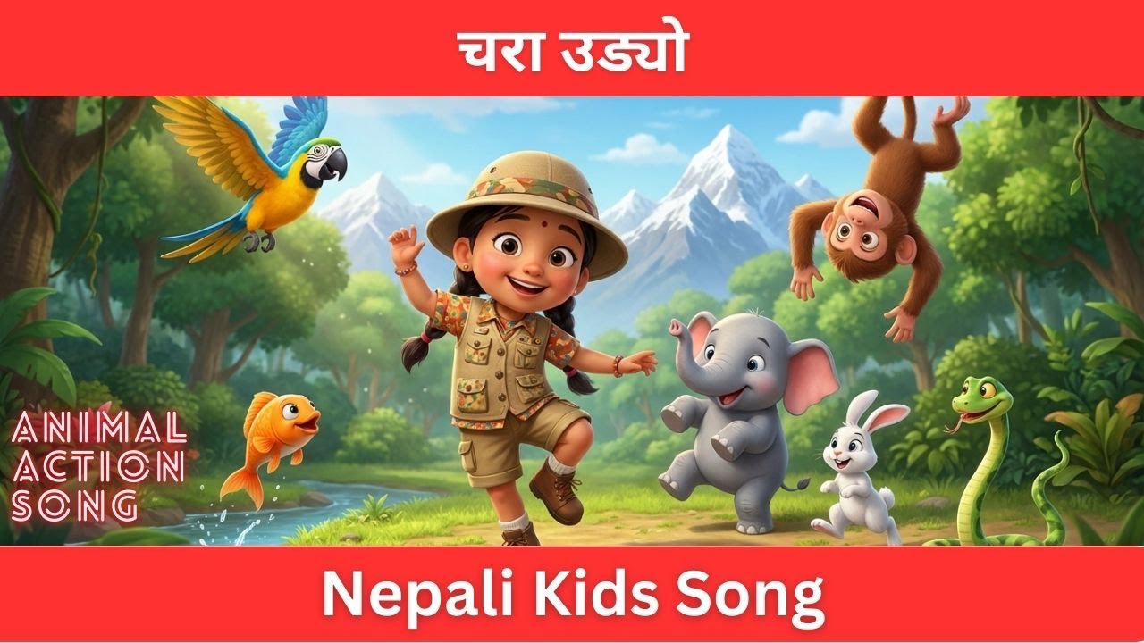 चरा उड्यो | Animal Action Song | Nepali Kids Music