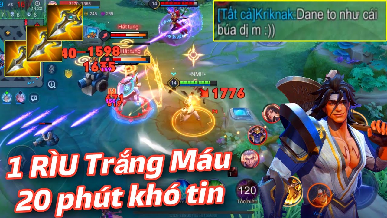 WIRO Full Dame 1 Rìu Trắng Máu 20 Phút Căng và Cái Kết