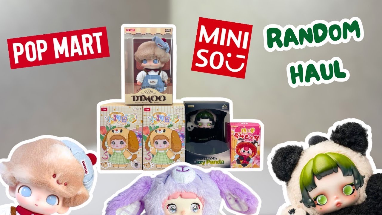 RANDOM HAUL FROM POPMART & MINISO ☕️ | ASMR Cozy Music, No Talking