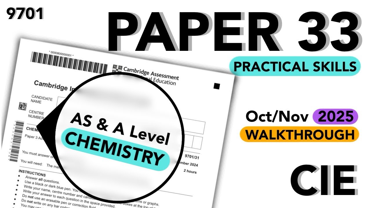 CIE AS Chemistry (9701) Oct/Nov 2025 Paper 33