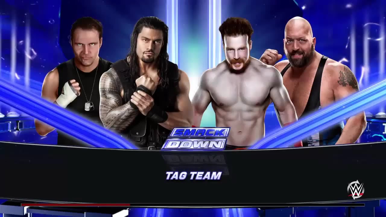 WWE 2K15- Roman Reigns & Dean Ambrose vs Big Show & Sheamus Tag Team Match 2015 (PS4)