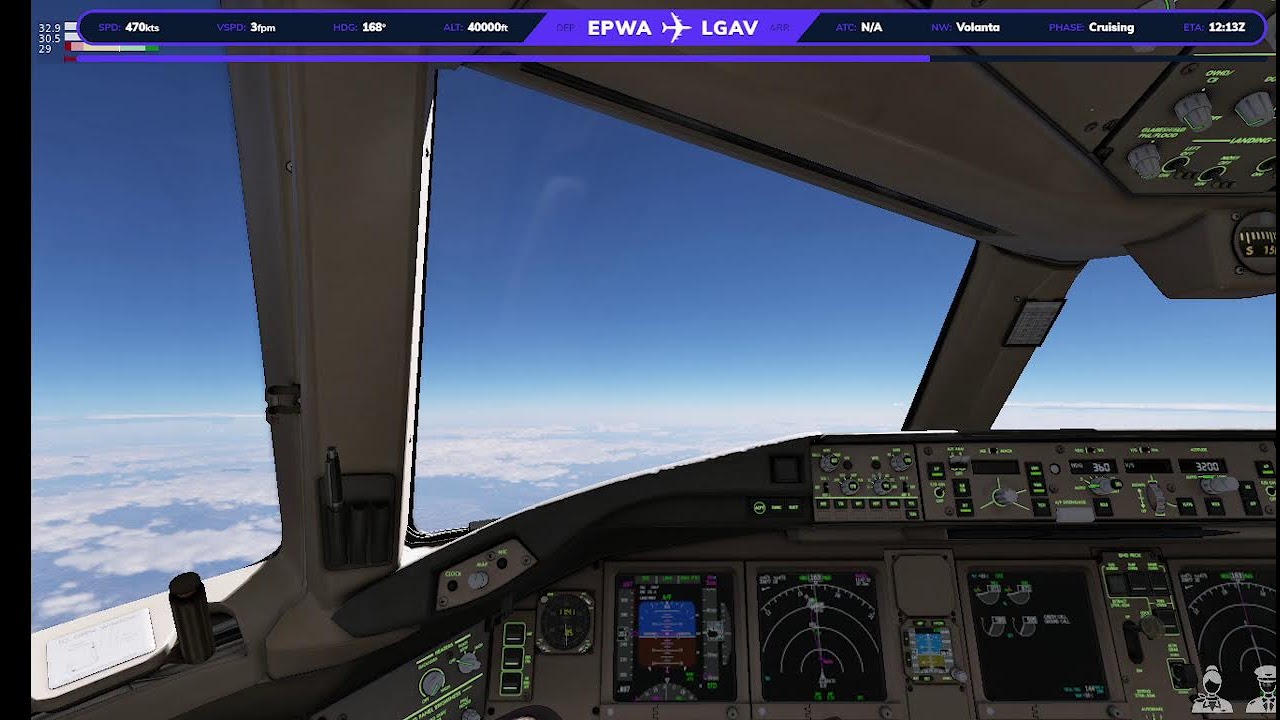 Xplane 12 B772 Warsaw (EPWA) - Athens (LGAV)