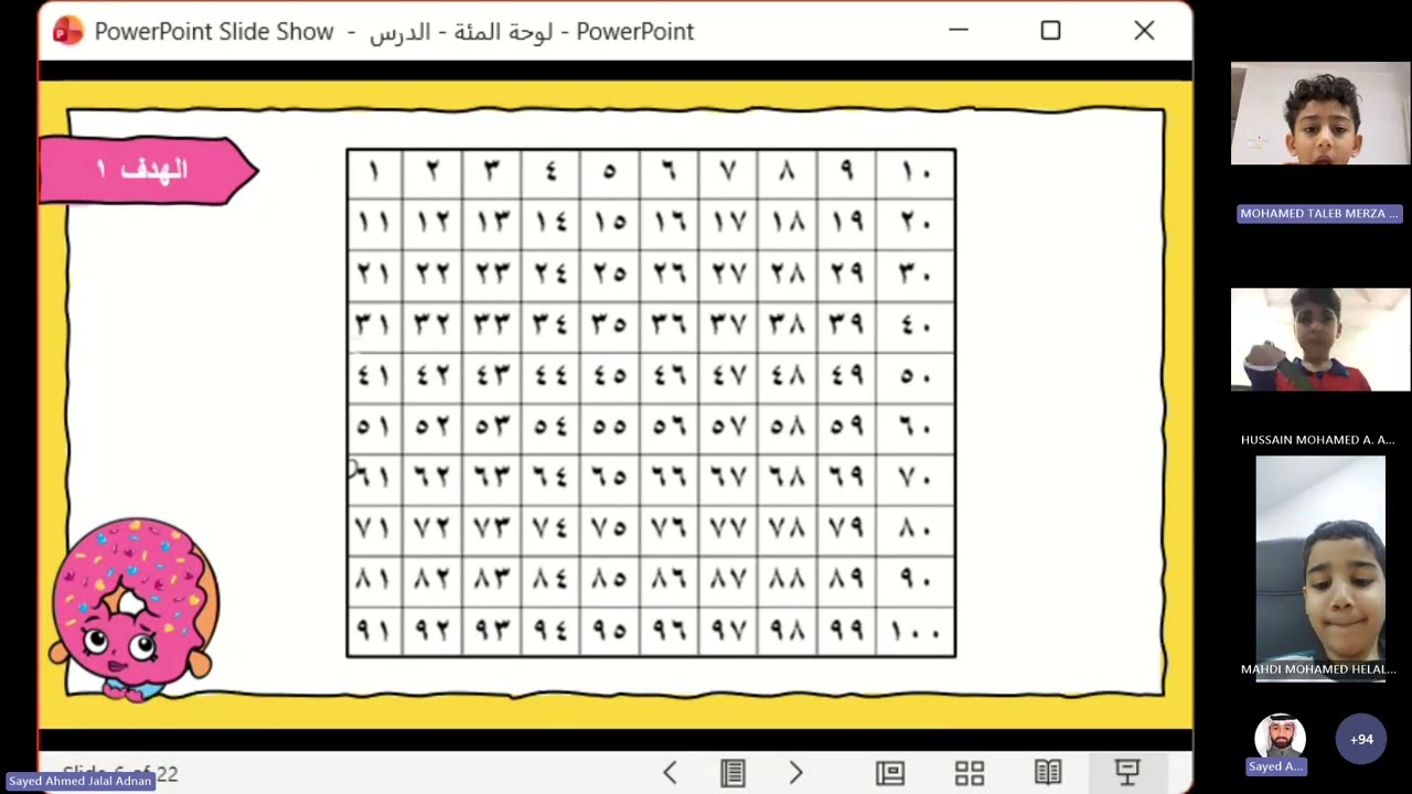 بث الصف الأول الابتدائي - يوم الأربعاء - رياضيات