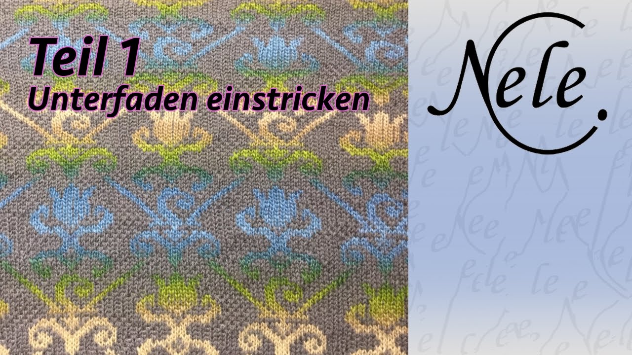 Fair Isle Tuch stricken "Tulpina", Faden einstricken, zweifarbig stricken, Anleitung by NeleC.