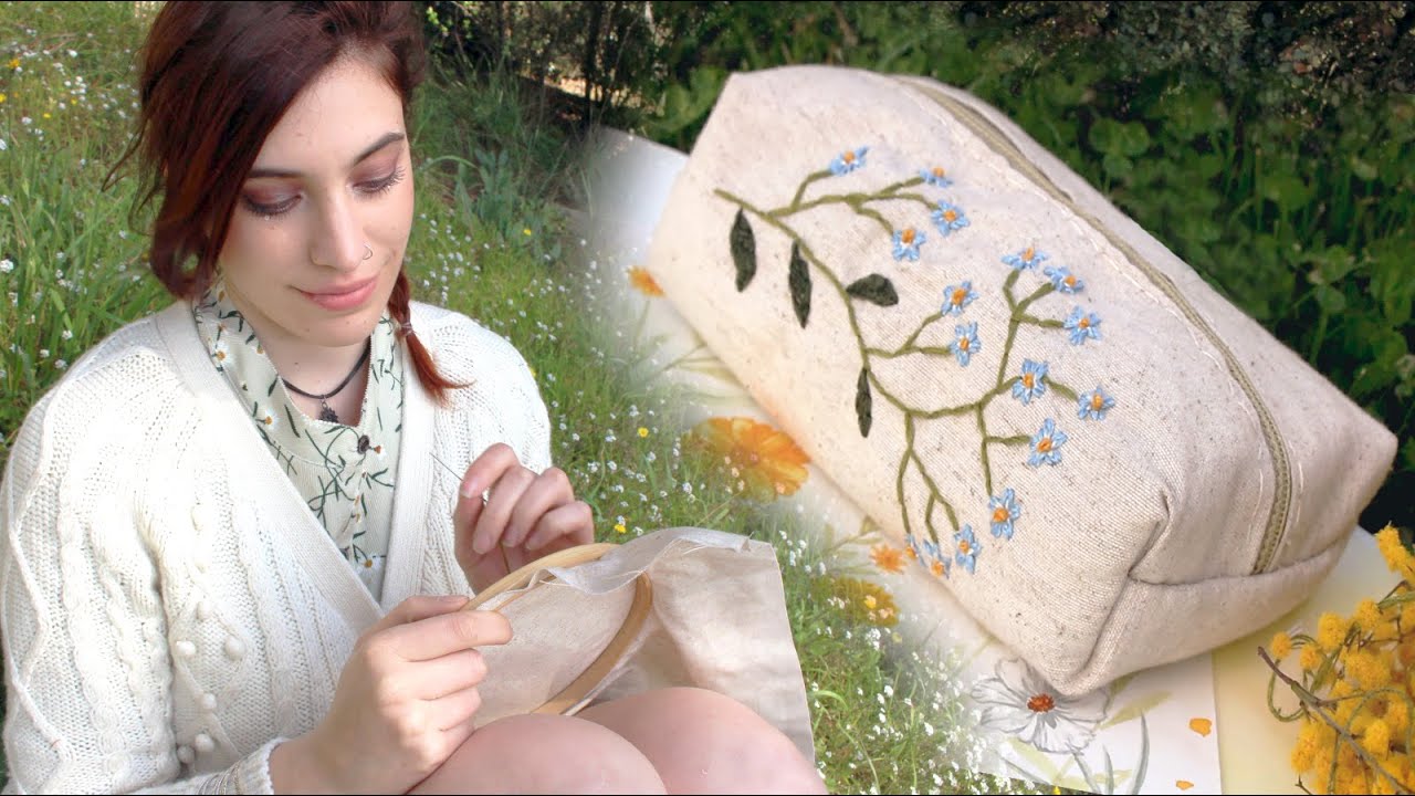 DIY ESTUCHE BORDADO FÁCIL DESDE 0 || Estuche artesanal || Bordado para principiantes