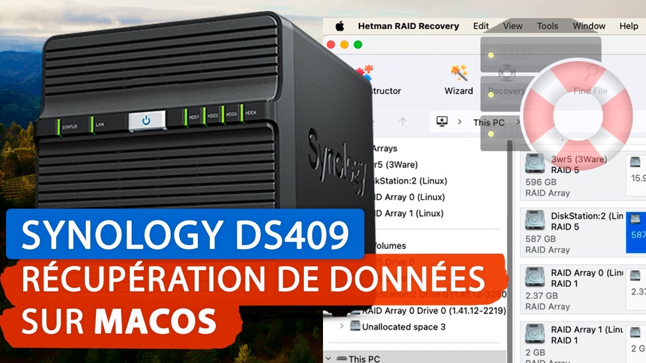 Comment récupérer des données d'un RAID 5 sur un NAS Synology DS409 sous macOS