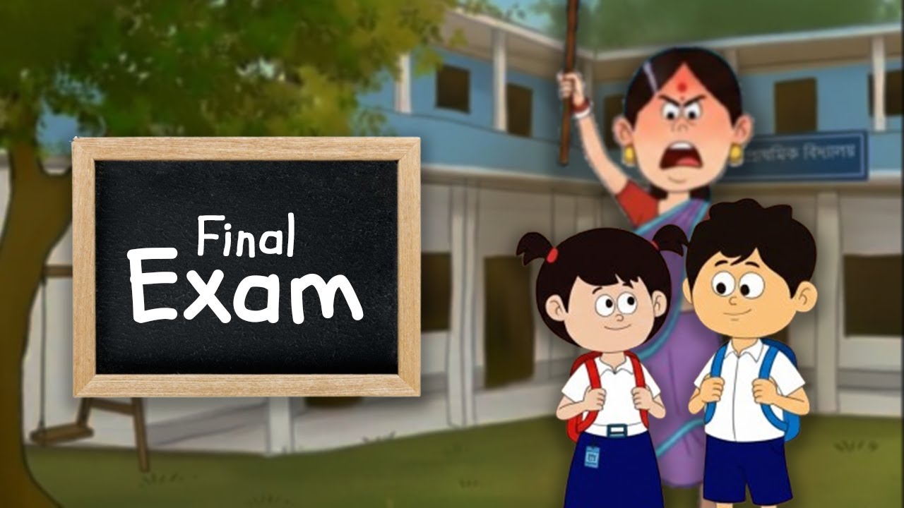 Bangla Cartoon Story I FINAL EXAM – বাংলা 2D অ্যানিমেশন | স্কুল লাইফ | Bengali Animation #pikumimi