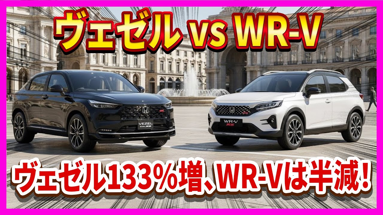 【ヴェゼル vs WR-V──約60万円差で雲泥の差】ヴェゼル133％増、WR-Vは半減！鍵は“体験価値”だった