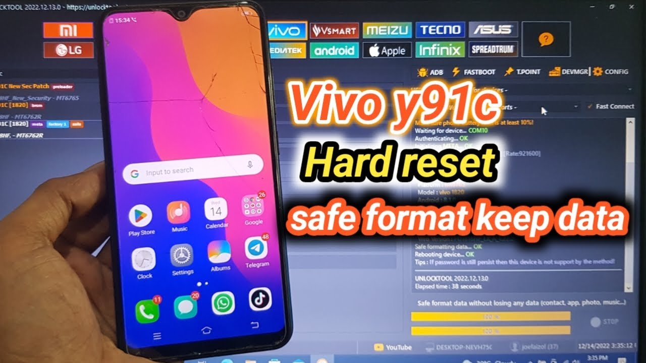 Vivo y91c Hard Reset Safe Format Keep Data One Click By Unlocktool