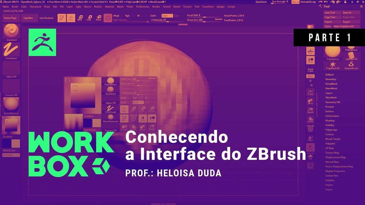 Curso Básico de Zbrush - Conhecendo a Interface | Workbox