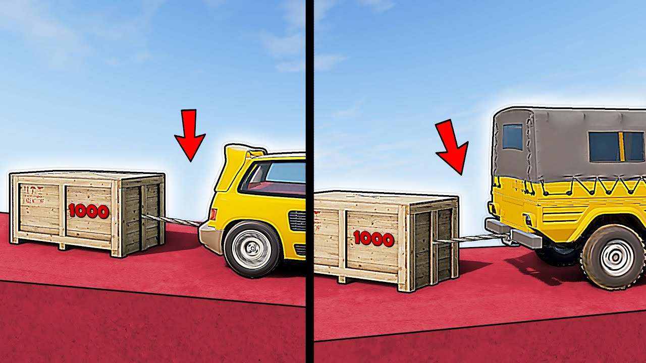 Vehicles VS 1000kg Crate in BeamNG.drive