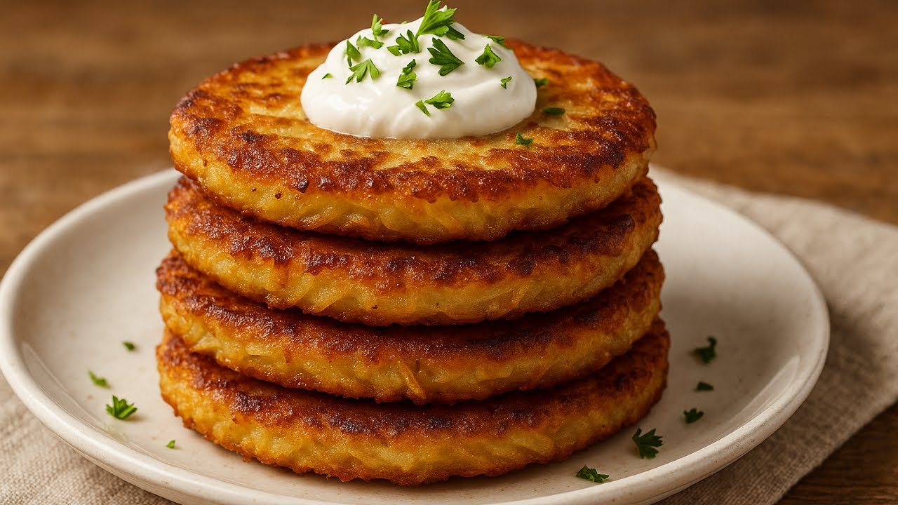 4-Ingredient Potato Pancakes – No Boiling, No Mashing!