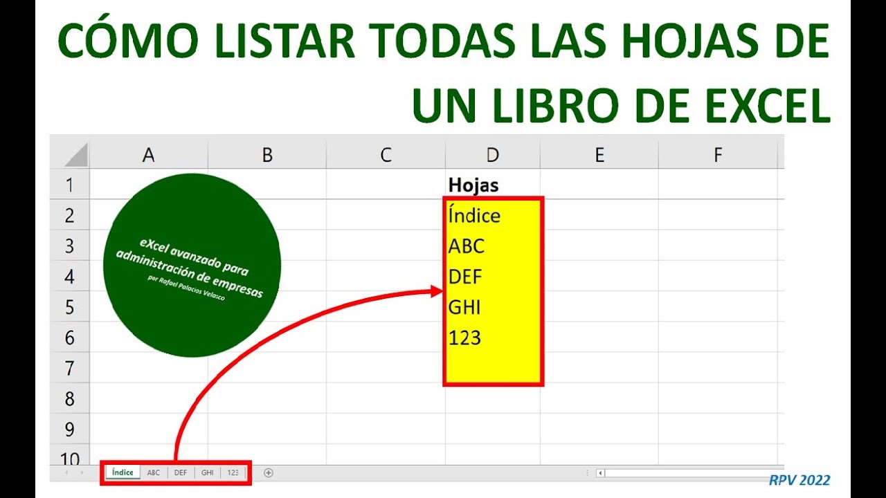 Cómo listar todas las hojas de un libro de Excel