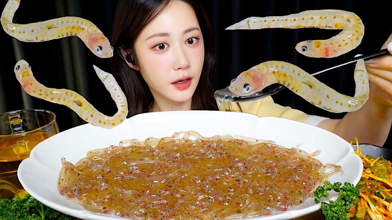 사백어와의 첫만남🤩팔딱팔딱 사백어회 먹방✨ Raw Ice Goby シロウオ | Mukbang ASMR