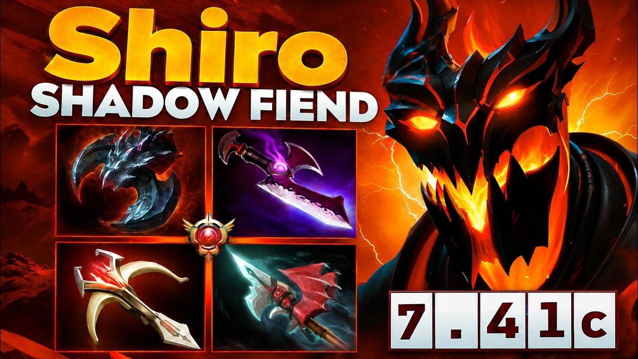 КЕРРИ СФ ОТ ШИРО ВЫРУБАЕТ ВРАГОВ С ТЫЧКИ🔥❘ Shiro Shadow Fiend 7.41c