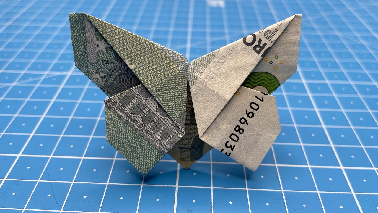 Money Butterfly Gift Idea | 5 Euro | How To Make A Euro Origami Butterfly With A 5 Euro Bill