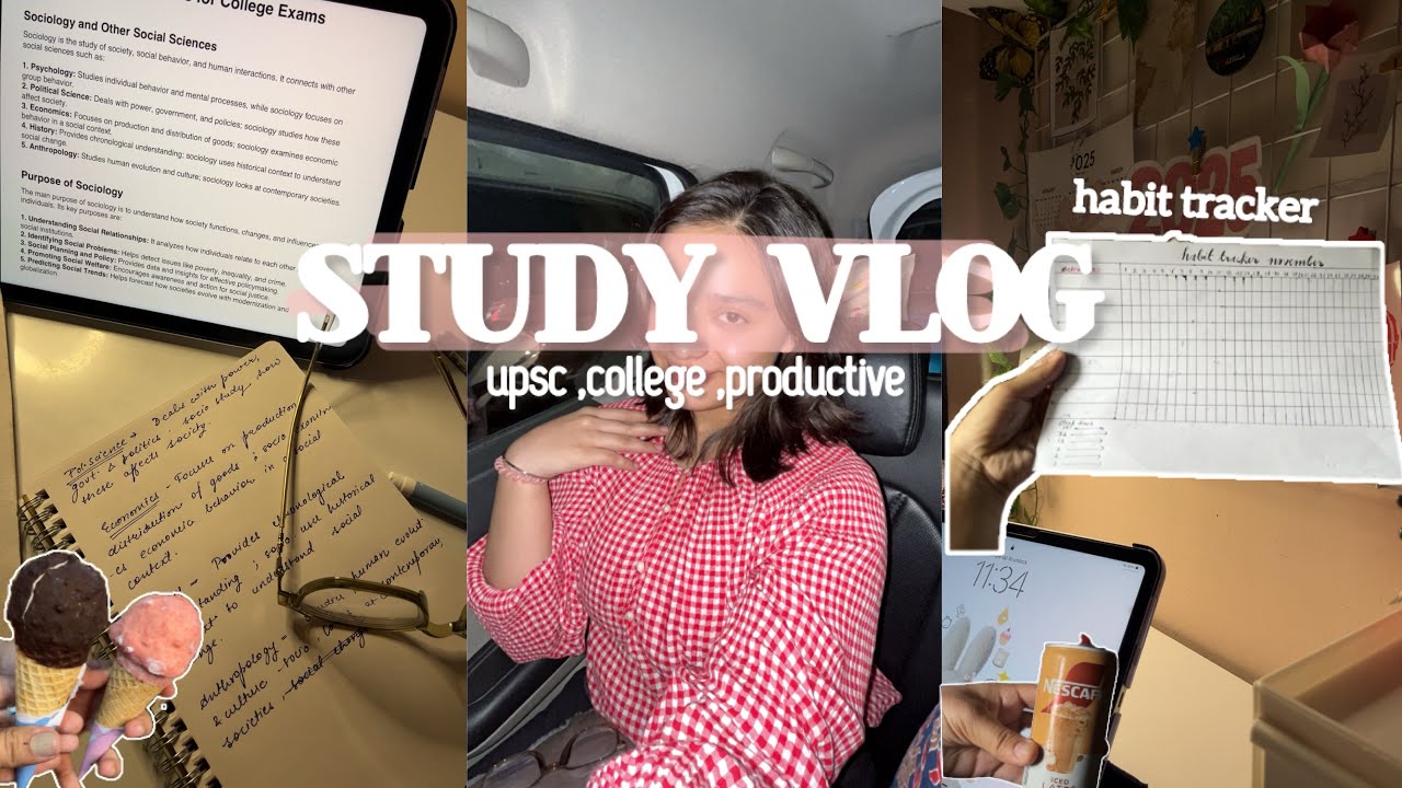 🍵📖*реалистичный* Учебный видеоблог | Upsc, колледж, продуктивность
