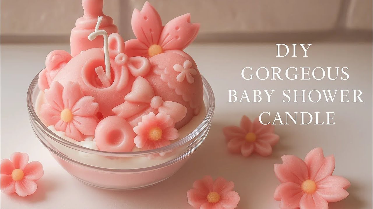 “DIY Baby Girl Candle 🍼💖 | Gorgeous & Easy Baby Shower Candle Tutorial”